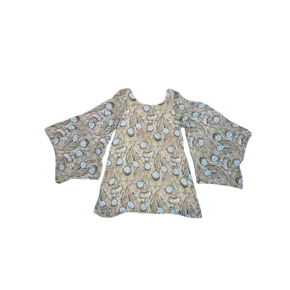 Show Me Your Mumu Light Peacock Butterfly Sleeve Tunic Top